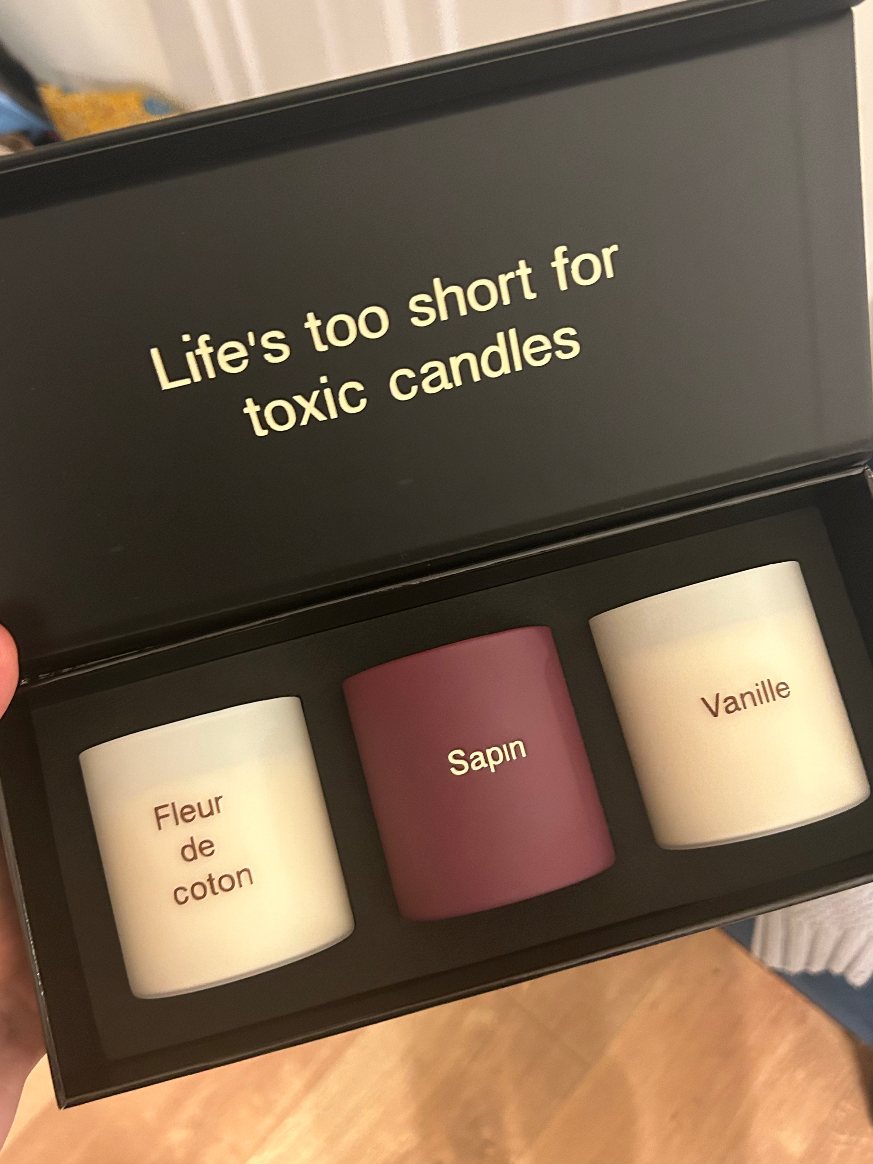 Coffret Bougies Trio – Fleur de Coton, Bois, Sapin 200ml